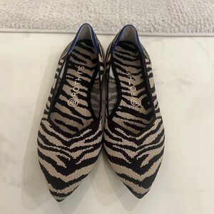 Rothy’s The Point Size 9 Zebra Print Ballet Flat